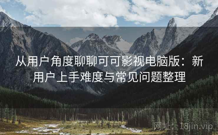 从用户角度聊聊可可影视电脑版：新用户上手难度与常见问题整理