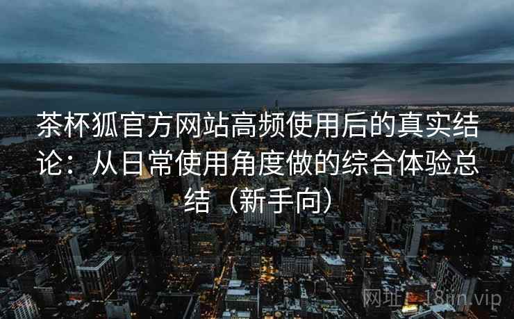 茶杯狐官方网站高频使用后的真实结论：从日常使用角度做的综合体验总结（新手向）
