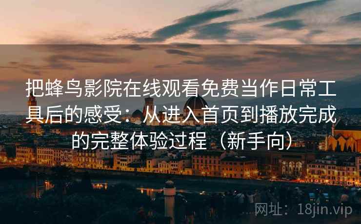 把蜂鸟影院在线观看免费当作日常工具后的感受：从进入首页到播放完成的完整体验过程（新手向）