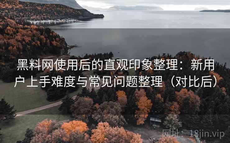 黑料网使用后的直观印象整理：新用户上手难度与常见问题整理（对比后）