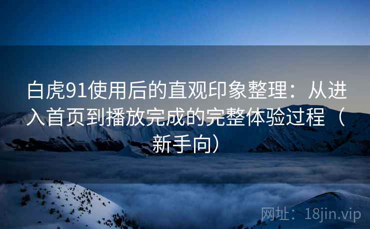 白虎91使用后的直观印象整理：从进入首页到播放完成的完整体验过程（新手向）