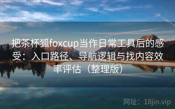 把茶杯狐foxcup当作日常工具后的感受：入口路径、导航逻辑与找内容效率评估（整理版）